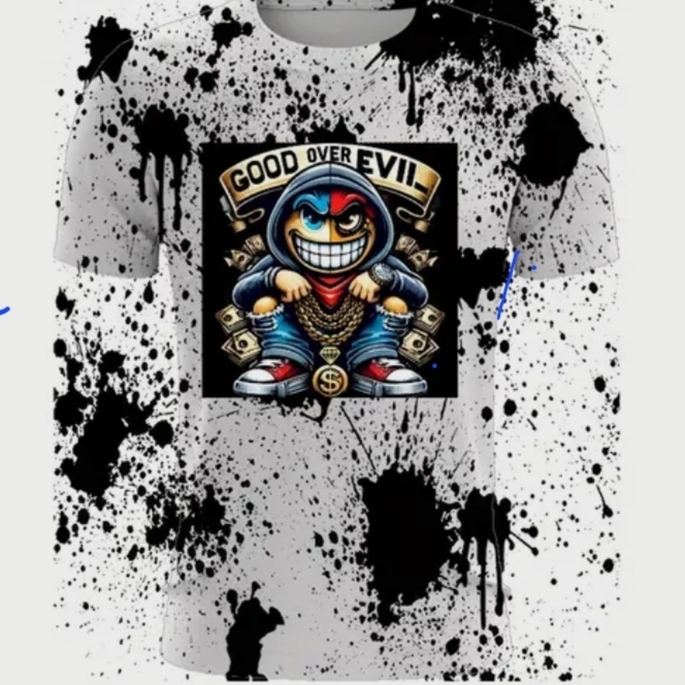 Graphic T-Shirt with Splatter Design